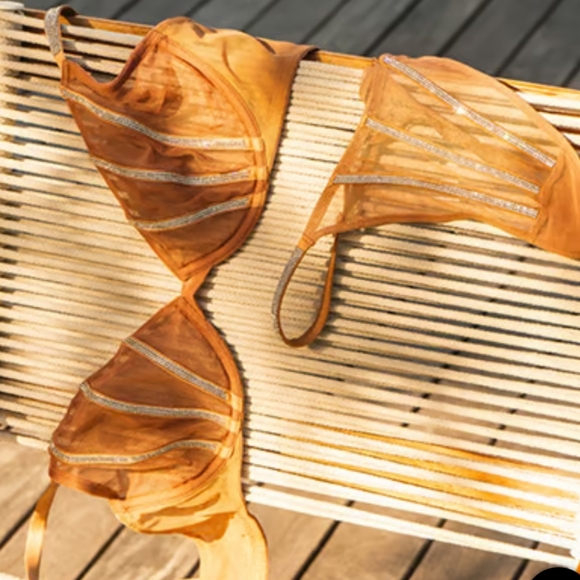 Victoria's Secret Very Sexy Rhinestone Crystal Shine Strap Thong Panty NWT Nude - Picture 9 of 12